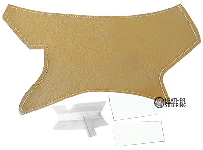 Dakota Beige leather cover for BMW 3 Series E90 E91 E92 E93 door handle white stitch